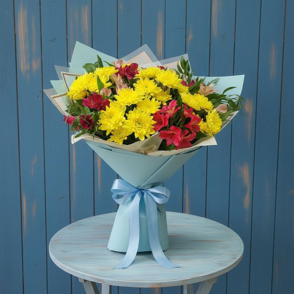 Букет цветов из: Альстромерии и Хризантемы в Арске