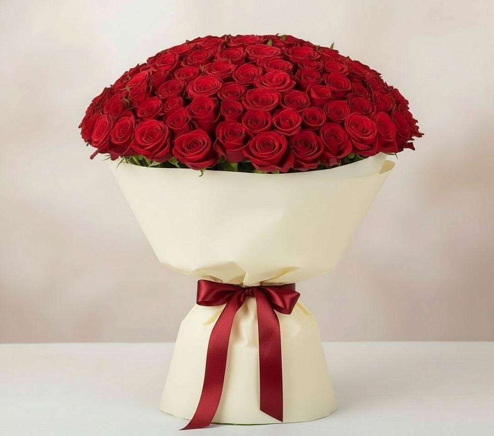 Букет 101 Красная роза Милано в Арске