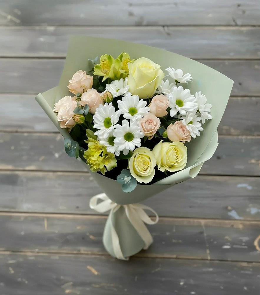 Букет цветов из: Альстромерии, Розы и Хризантемы в Арске