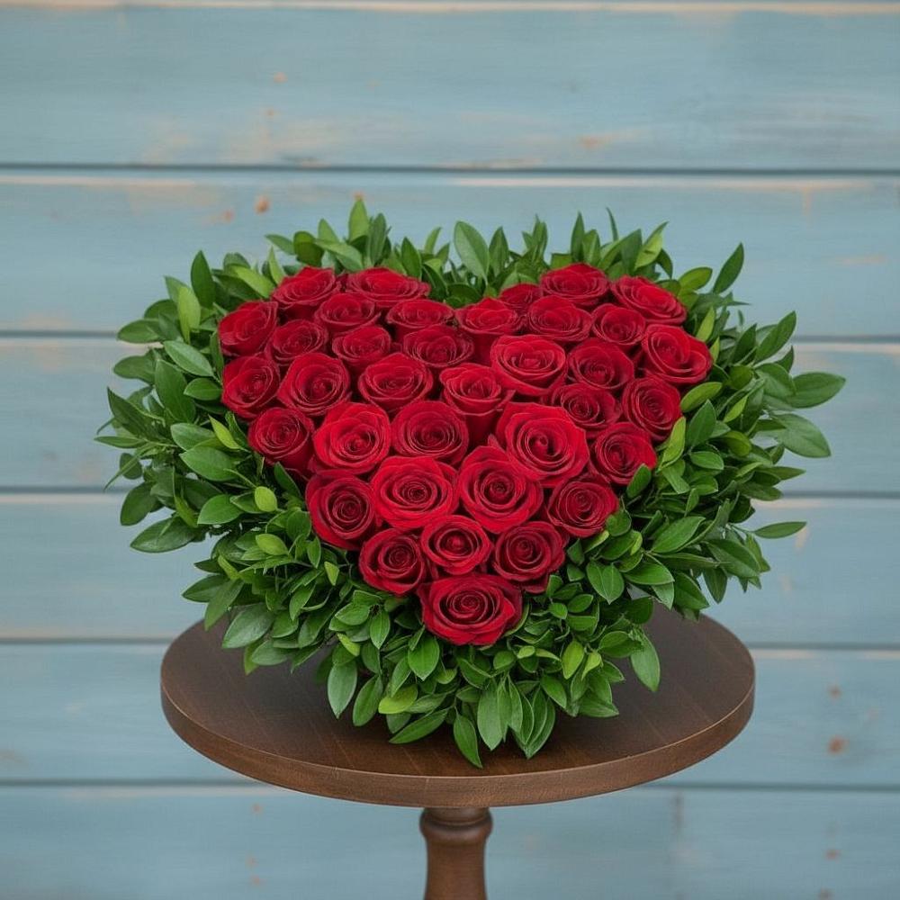 Цветочная композиция из Розы в виде сердца в Арске