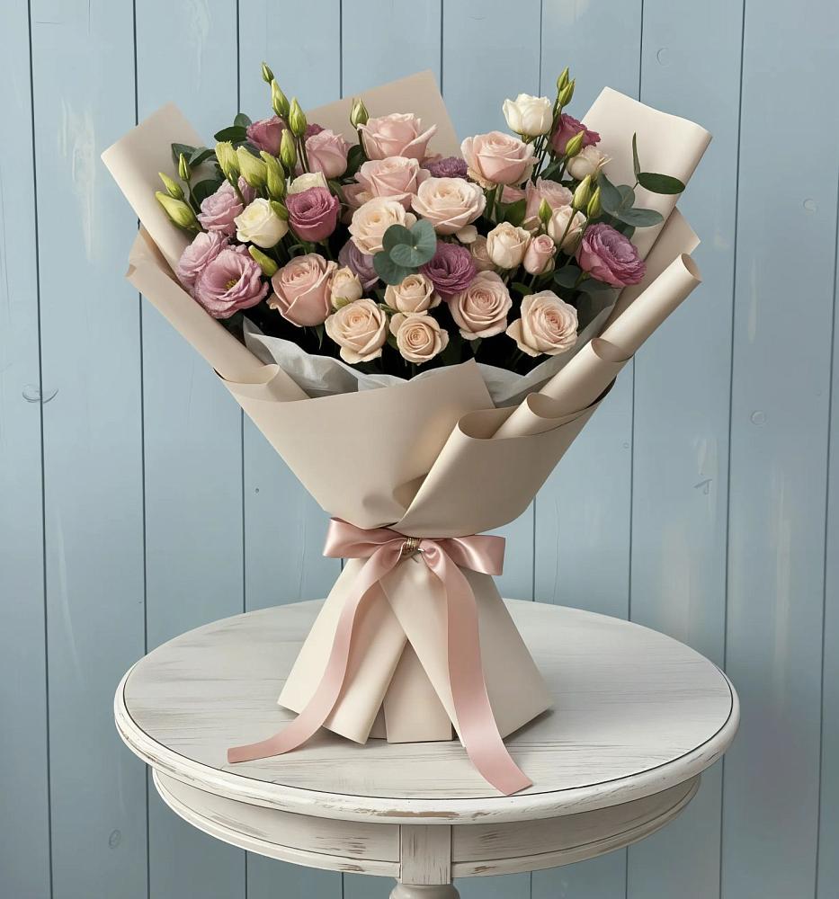 Букет цветов из: Розы и Лизиантусы в Арске