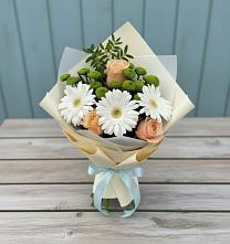 Букет цветов из:  Герберы, Розы и Хризантемы #REPLACE_PRED# Арске