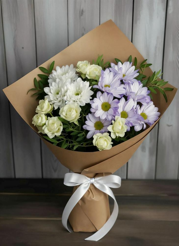 Букет цветов из: Хризантемы и Розы в Арске